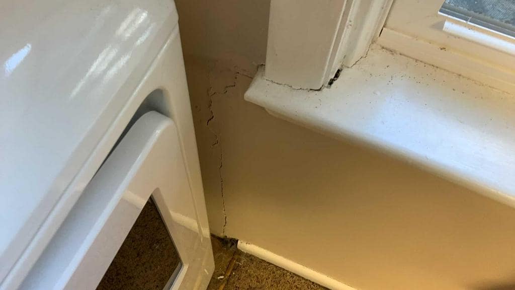 Cracks in foundation walls are indicators of a sinking foundation