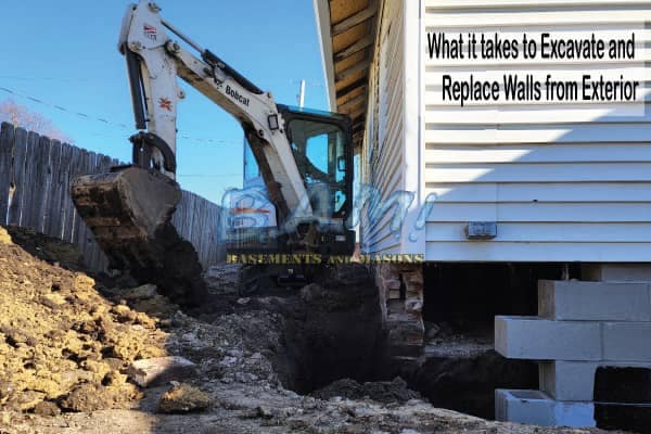 Excavating a foundation wall Rebuild