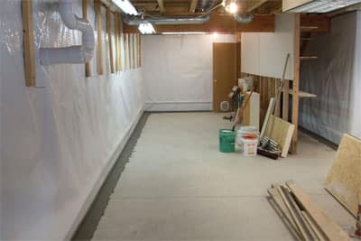 adel basement waterproofing interior drainage